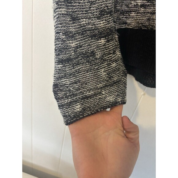 Eileen Fisher Small Linen/Cotton Sweater Black/White Minimalist Neutral Top Soft - Picture 8 of 8
